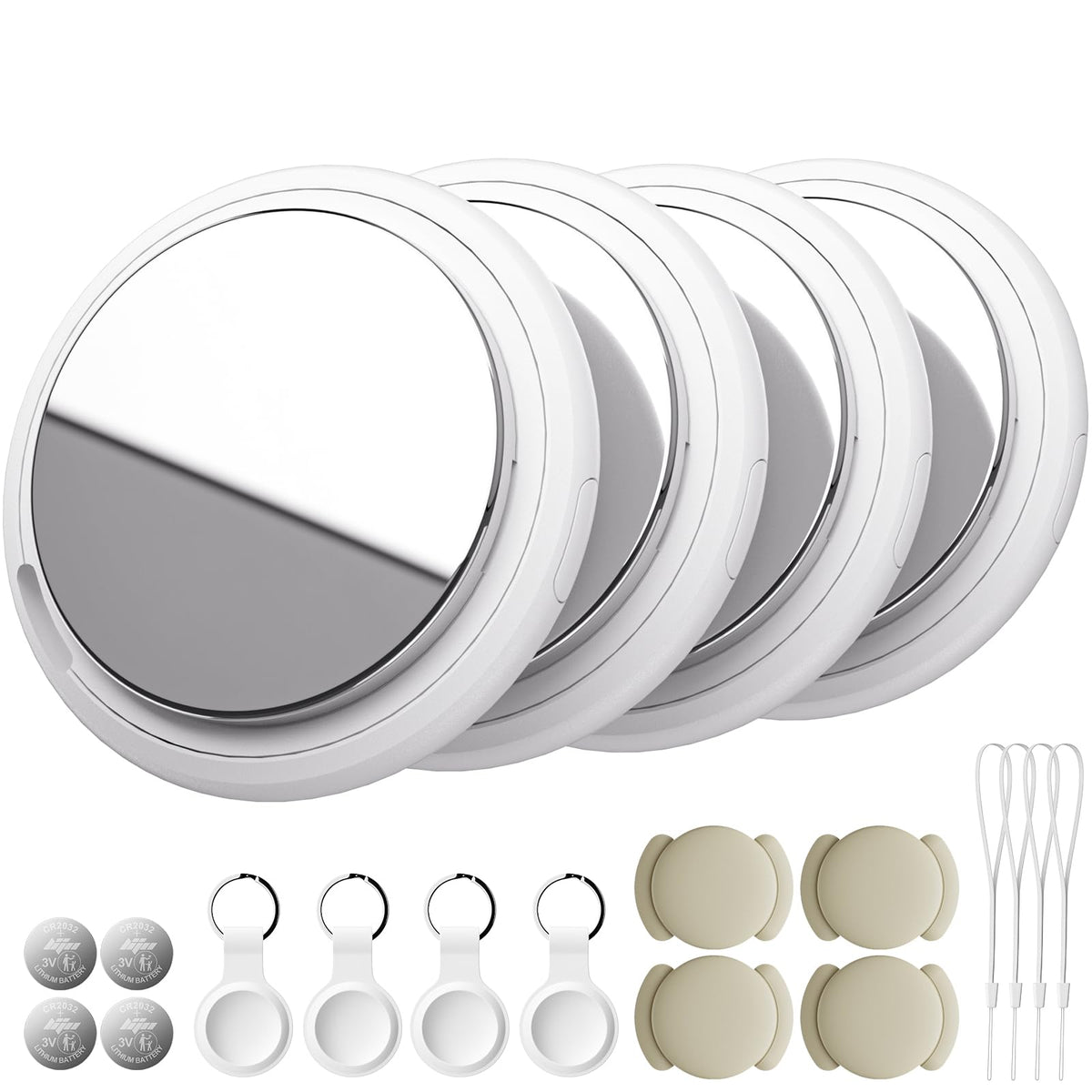 Bnlei front packaging 4-pack showing included accessories and benefit of multiple trackers