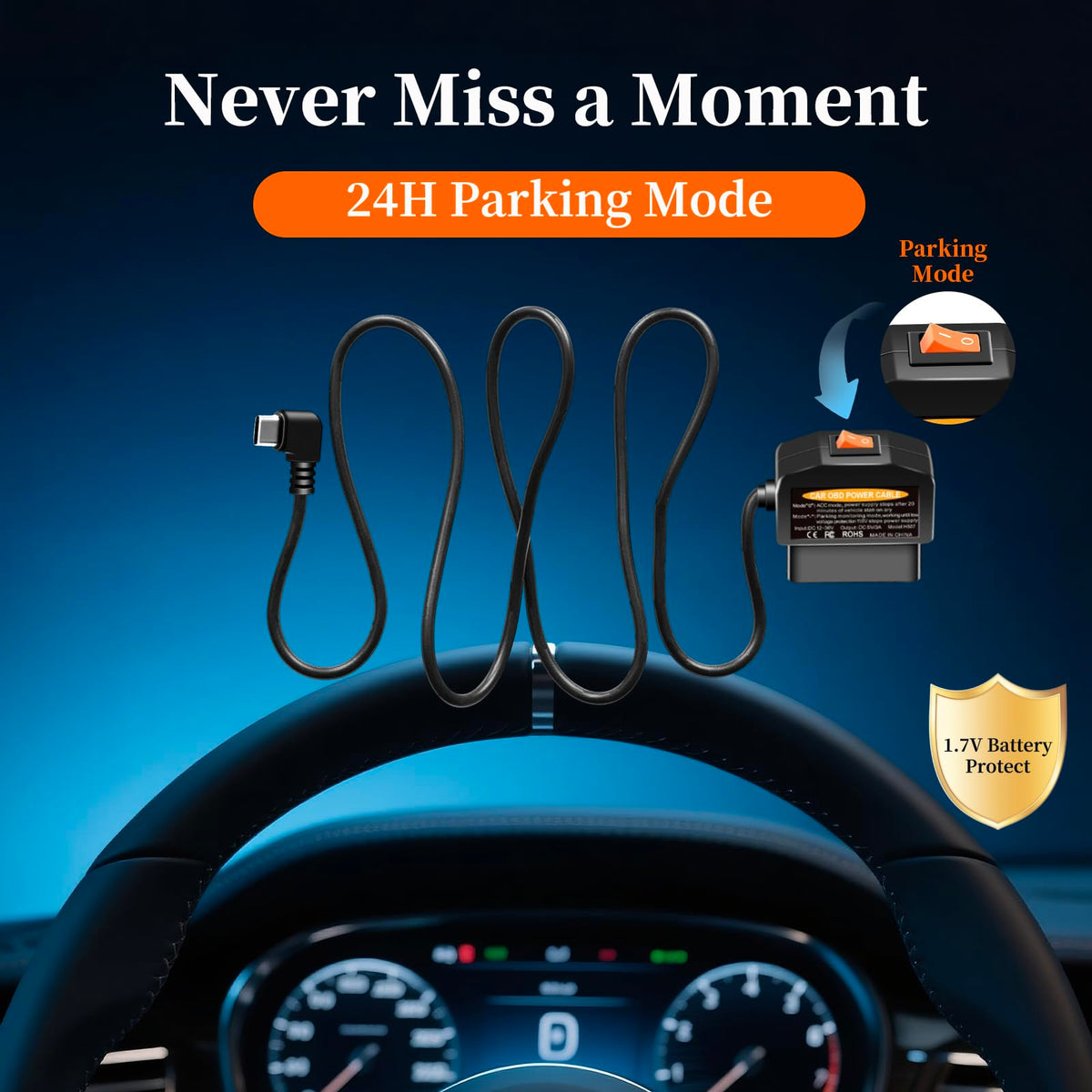 BNnYY cigarette-lighter-free power ensures clean cabin interior.
