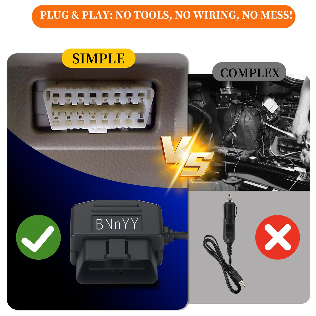 BNnYY cable length allows flexible placement and tidy routing.