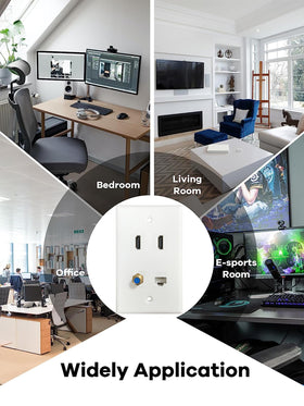 BNPUHIU TV box to wallplate connection keeps cables organized.