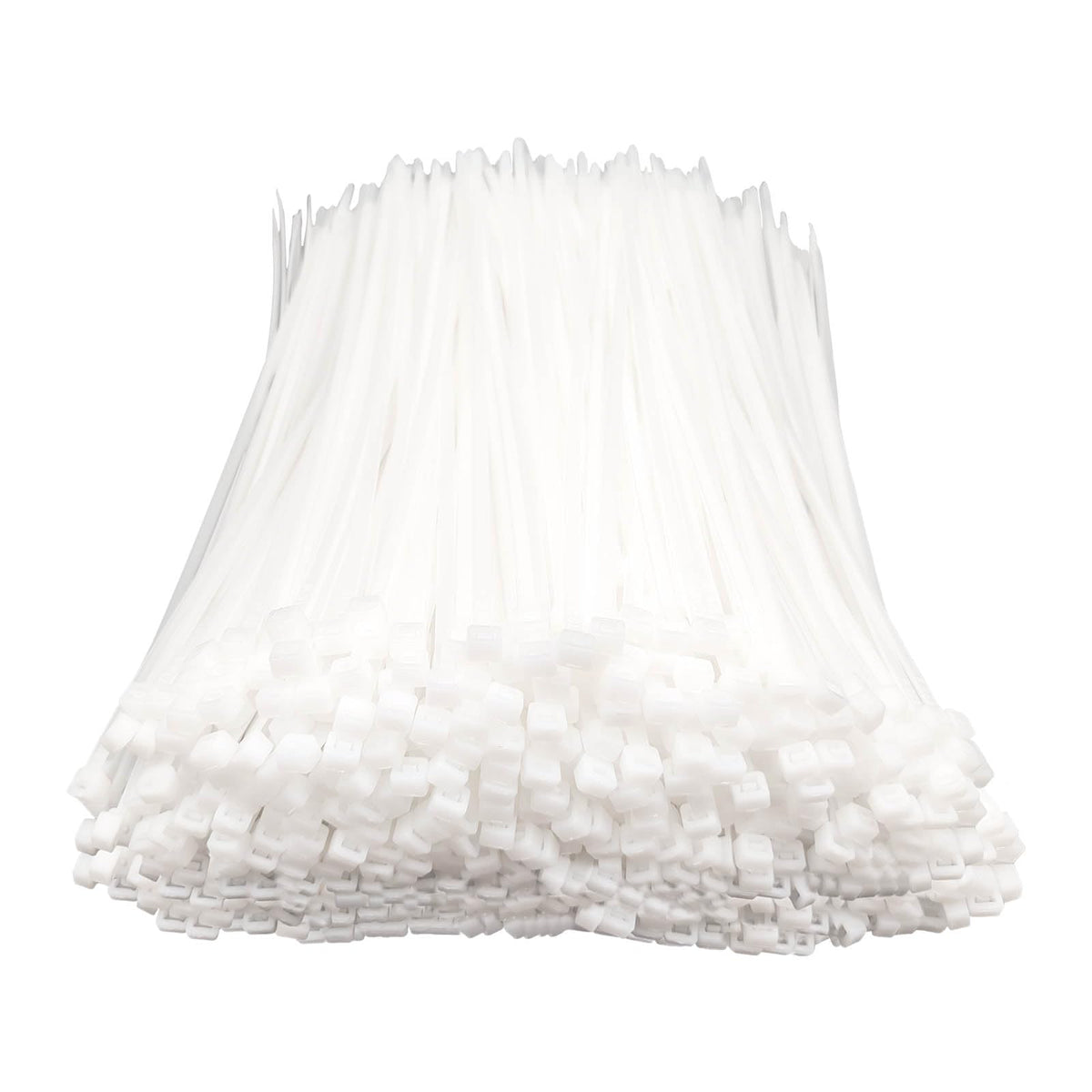 Boacua white zip ties eight inch in-pack for tidy cable organization.