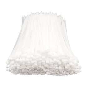 Boacua white zip ties eight inch in-pack for tidy cable organization.