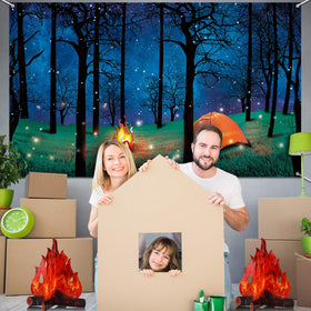 Boao backdrop used as photo booth with guests creating memorable themed pictures