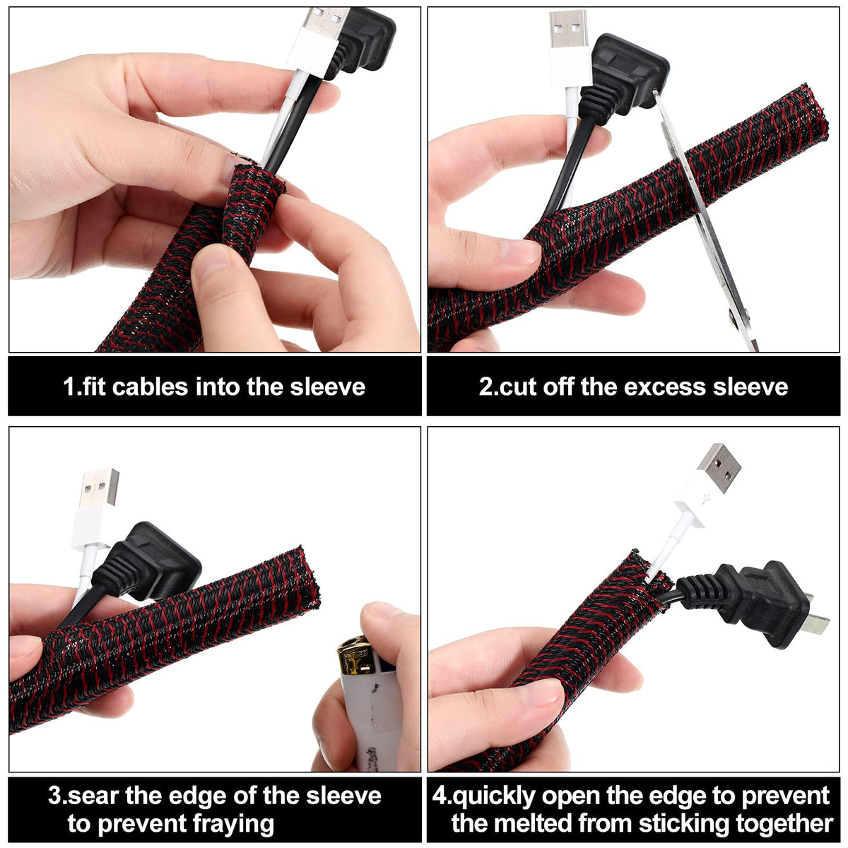 Boao cord protector loom 1/4 inch keeps small cables tidy behind a TV
