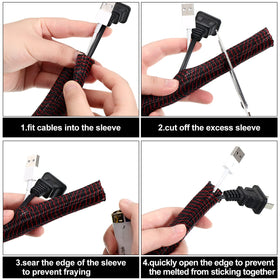 Boao cord protector loom 1/4 inch keeps small cables tidy behind a TV