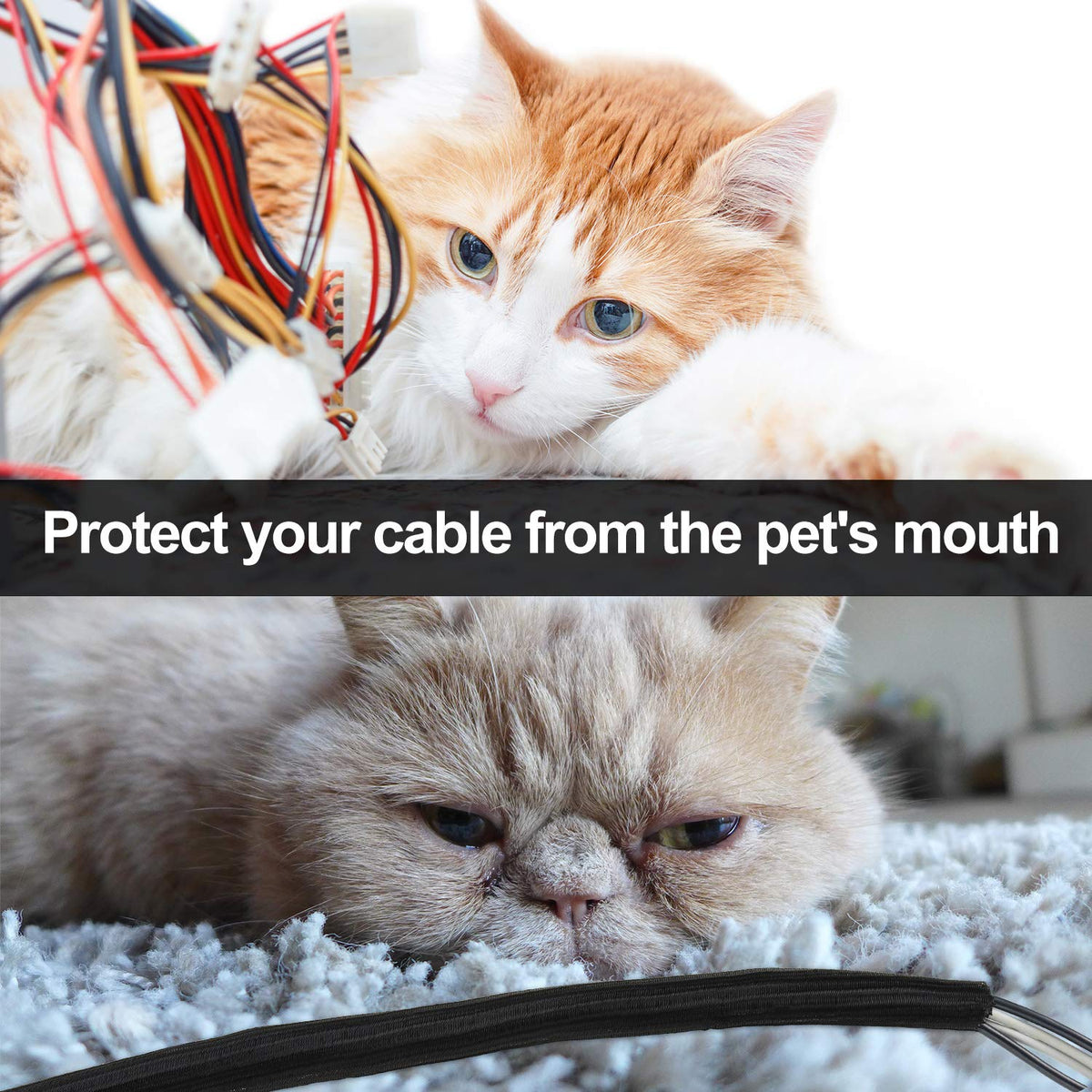 Boao heat-resistant woven polymer sleeve withstands heat and deters pets from chewing.