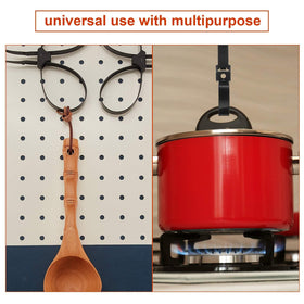 Boao zip ties used to hang kitchen utensils saving space and keeping items visible and organized