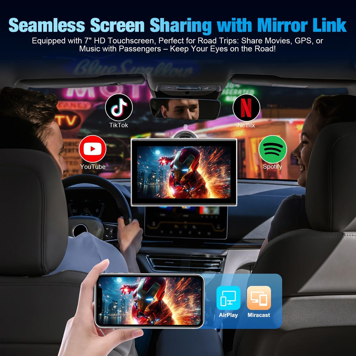 BOAODIFSH screen rotated to portrait and landscape showing flexible viewing angles
