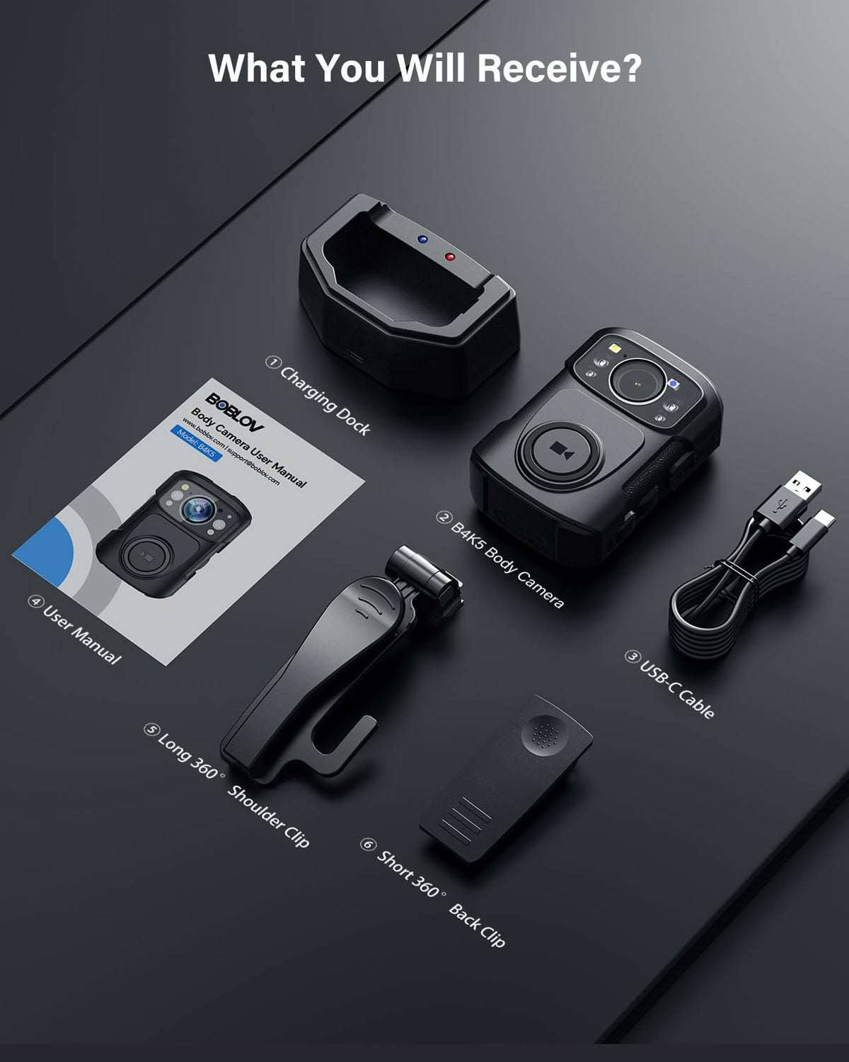 BOBLOV B4K5 four IR lights improve night visibility