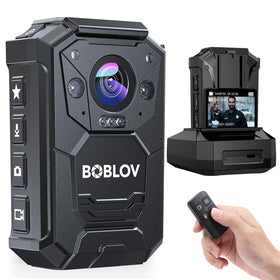 BOBLOV M12 remote control enables hands-free recording during patrols.