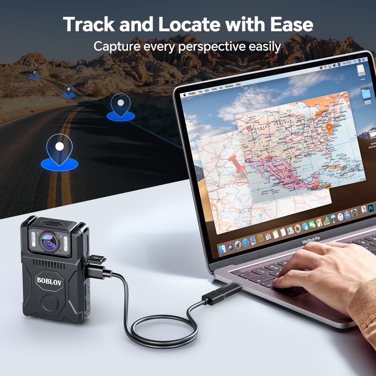 BOBLOV M7 one touch recording enables quick capture.