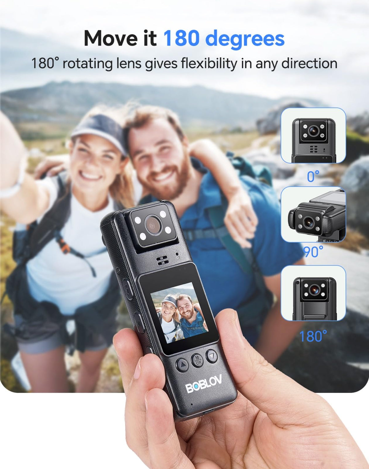 BOBLOV A23 9H battery enables hours of uninterrupted recording on patrols.