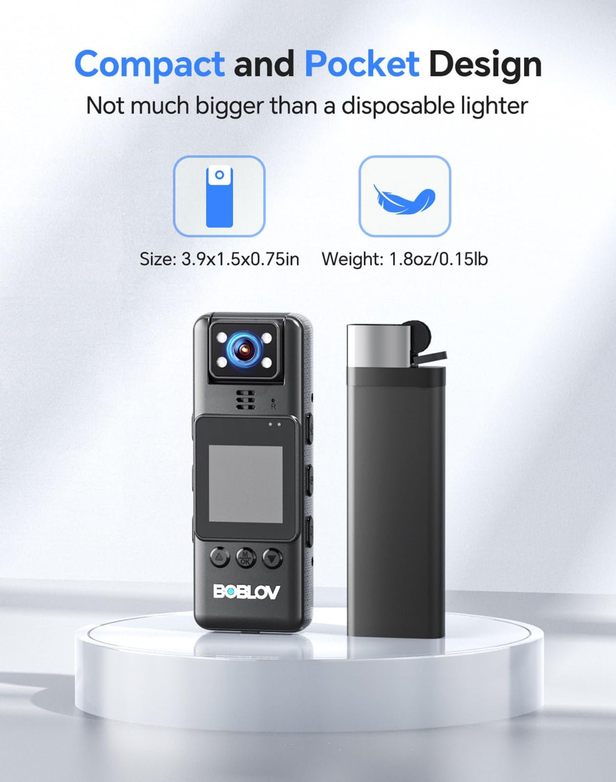 BOBLOV A23 USB-C file access for easy transfers and viewing.
