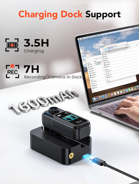 BOBLOV Mini Body Camera rotatable lens captures multiple angles.