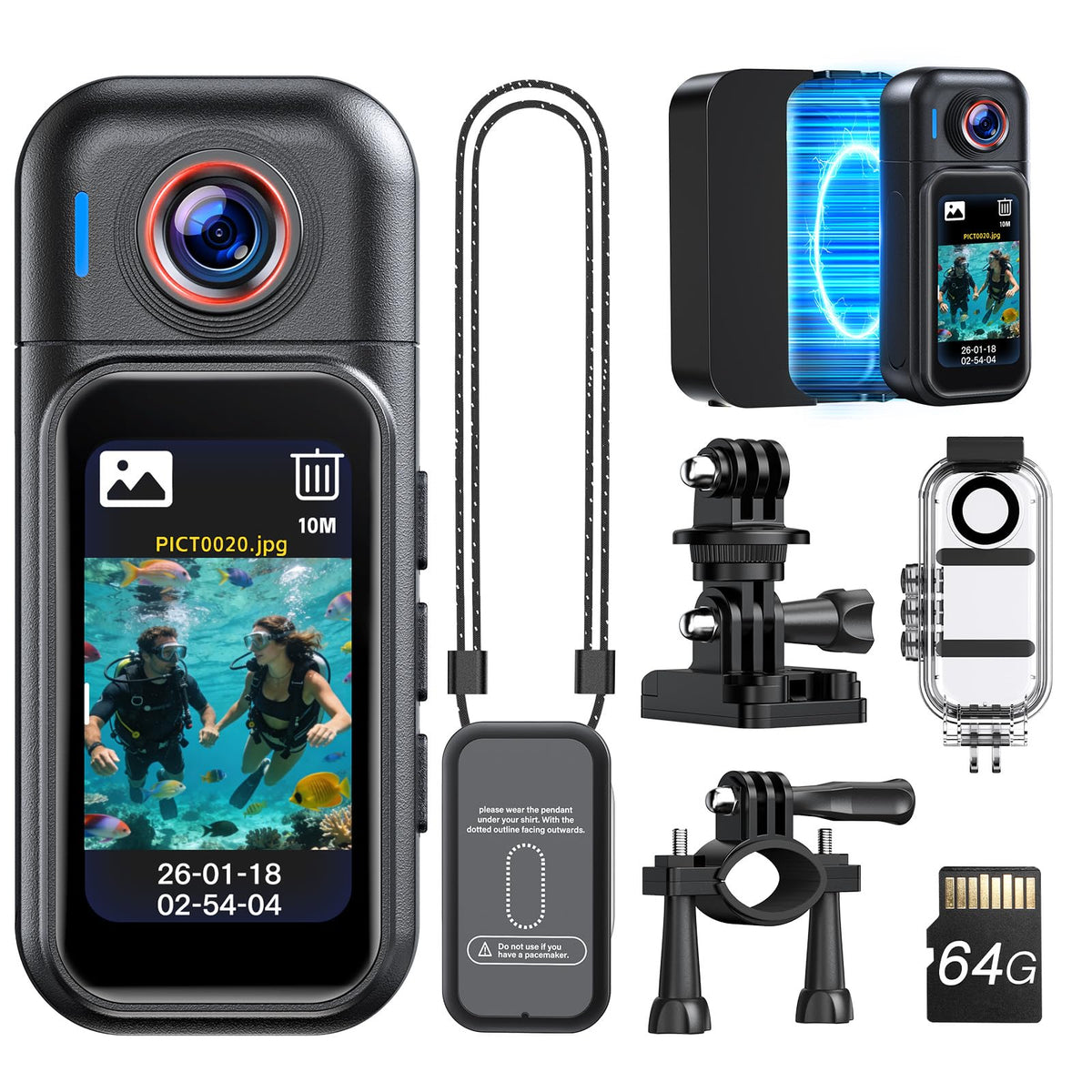 BOBLOV Mini Body Camera with waterproof shell ready for rain and pool filming.