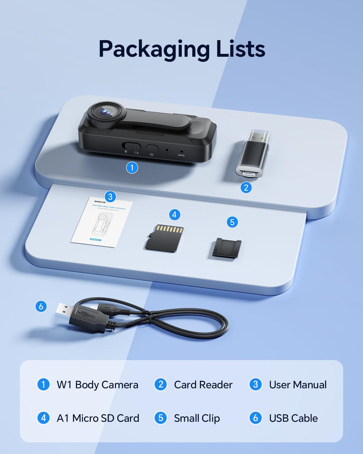 BOBLOV W1 charging with powerbank showing continuous recording while plugged in