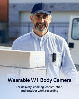 BOBLOV W1 mounted on jacket demonstrating hands-free recording during travel