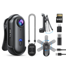 BOBLOV W4 on 360-degree clip for hands-free everyday recording.