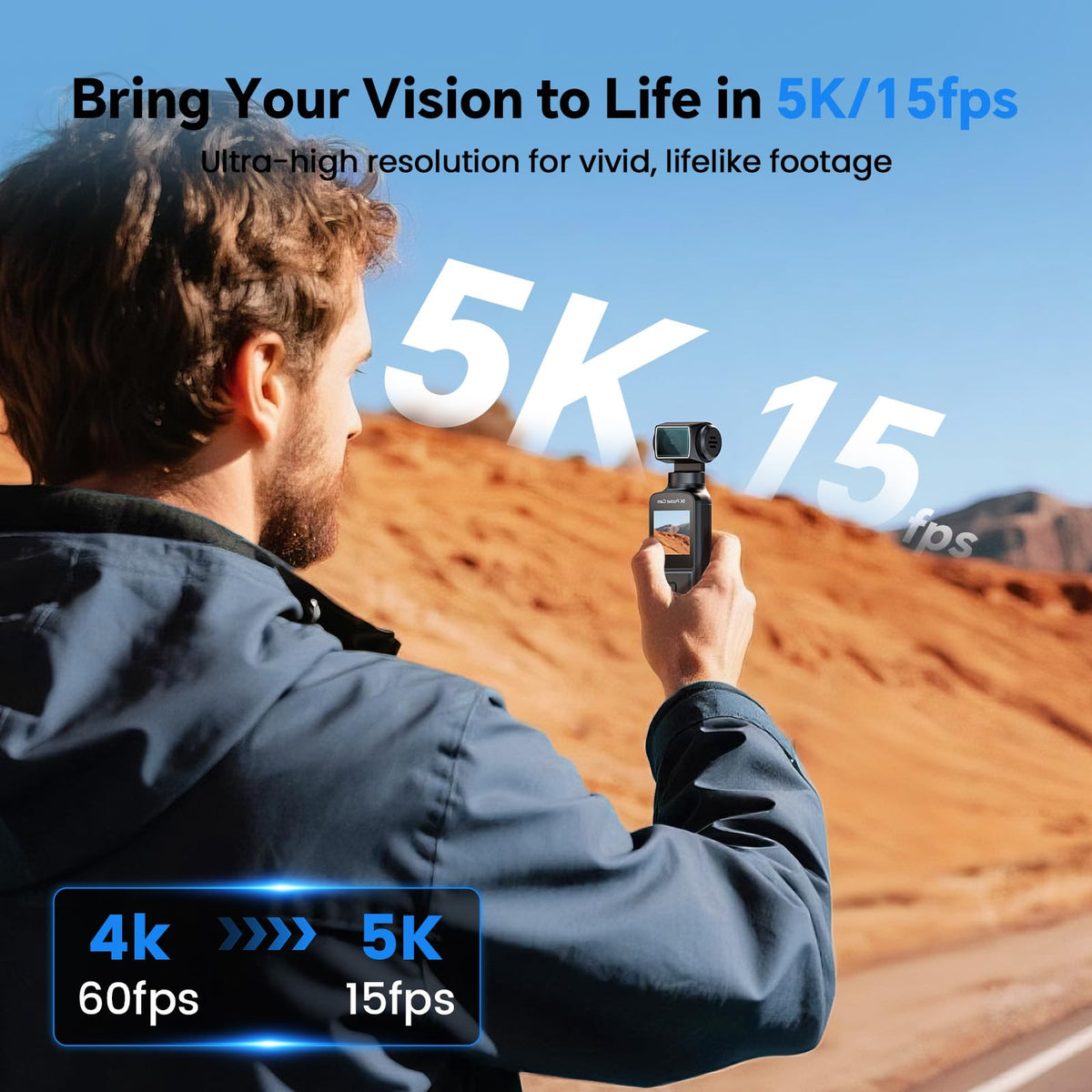 BOBLOV W5 4K60 vlog mode for smooth motion in videos