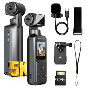 BOBLOV W5 5K camera front view for crisp detail during daily vlogs