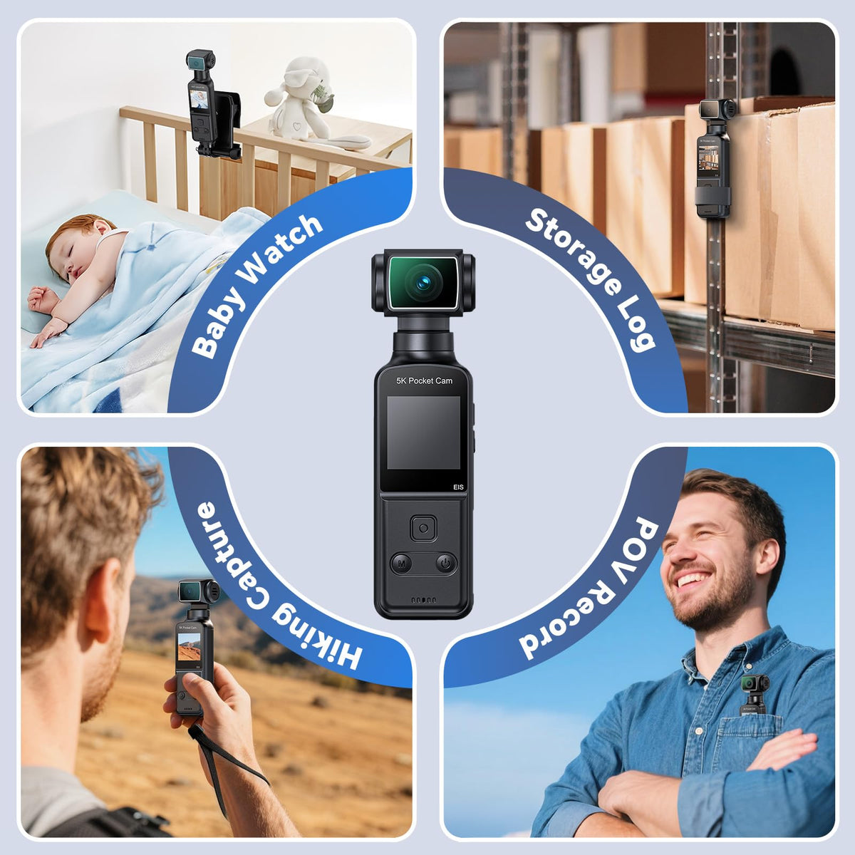 BOBLOV W5 built-in EIS for steady walking clips