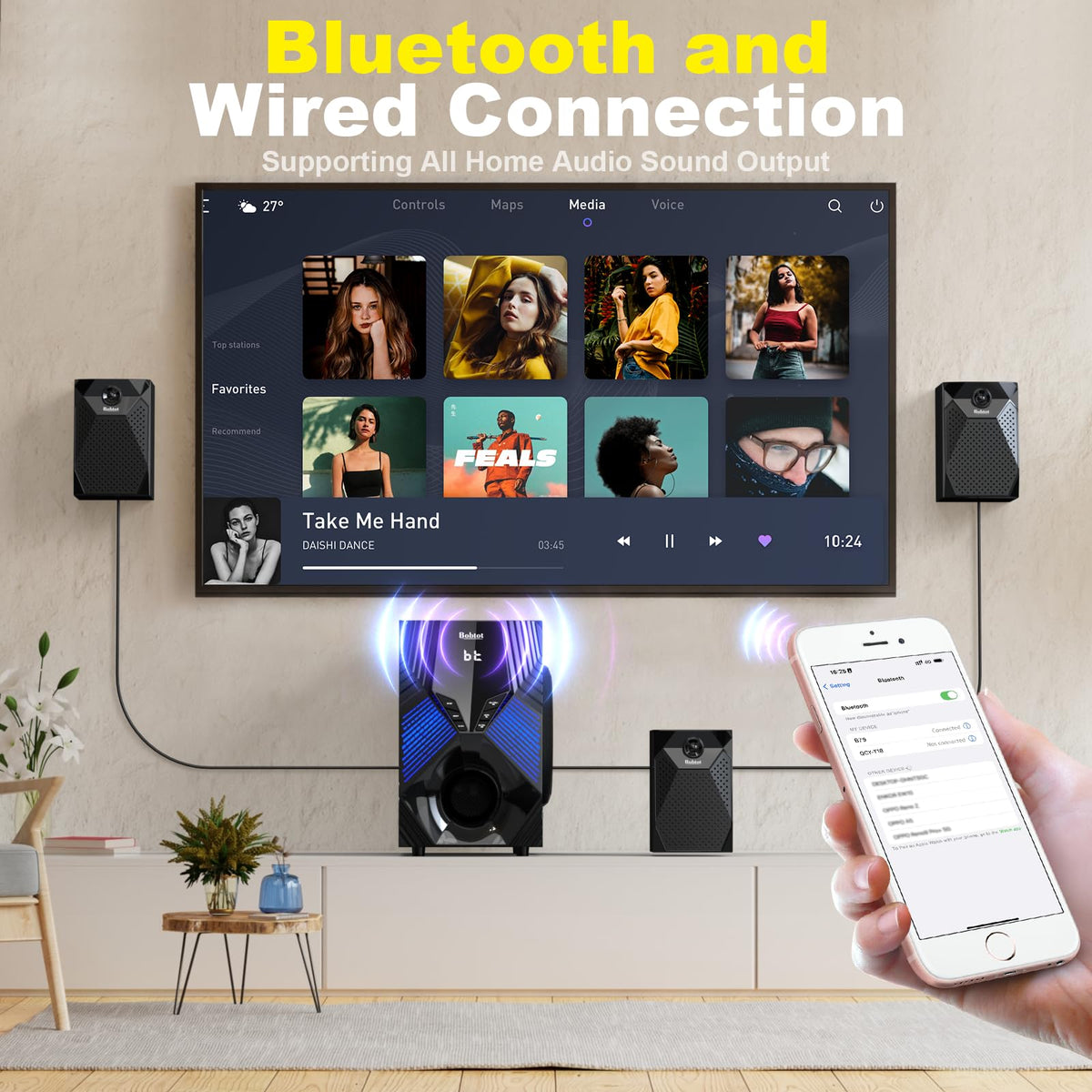 Bobtot Bluetooth connection setup for seamless wireless audio.