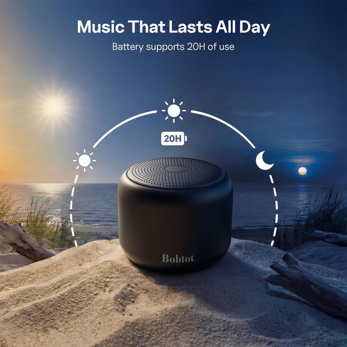 Bobtot compact lightweight speaker with lanyard for travel