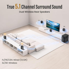 Bobtot home theater front right speaker delivers balanced stereo for movies.