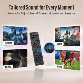 Bobtot remote control lets you adjust volume and modes easily.