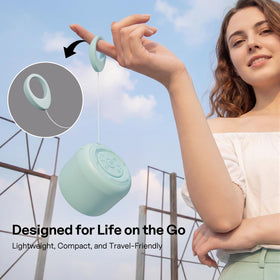 Bobtot lightweight portable design with strap makes bag-friendly listening anywhere.
