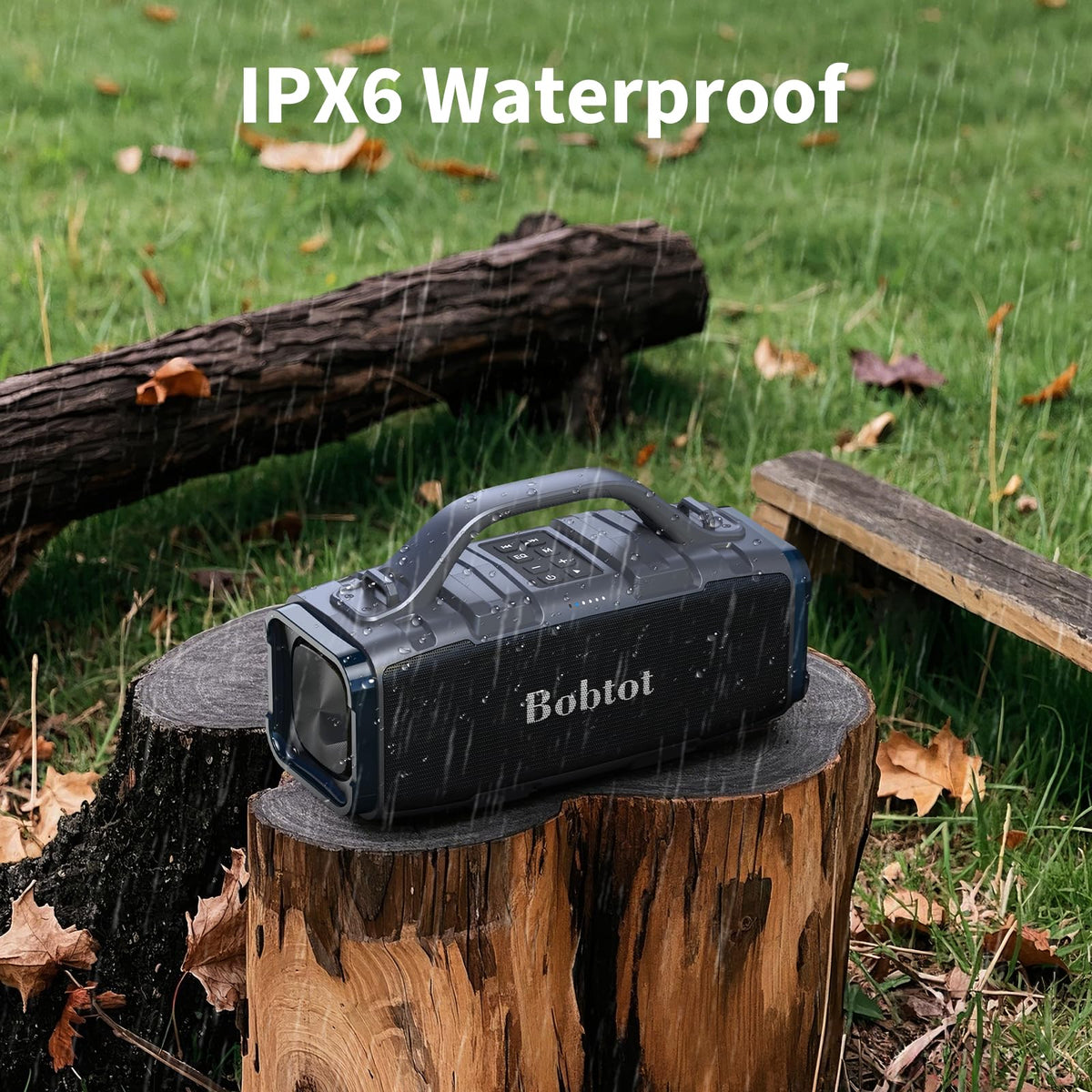 Bobtot outdoor beach scene showcases IPX6 waterproof performance.