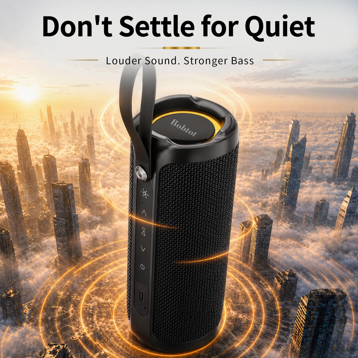 Bobtot 15W full-range driver delivers clear sound at any volume.
