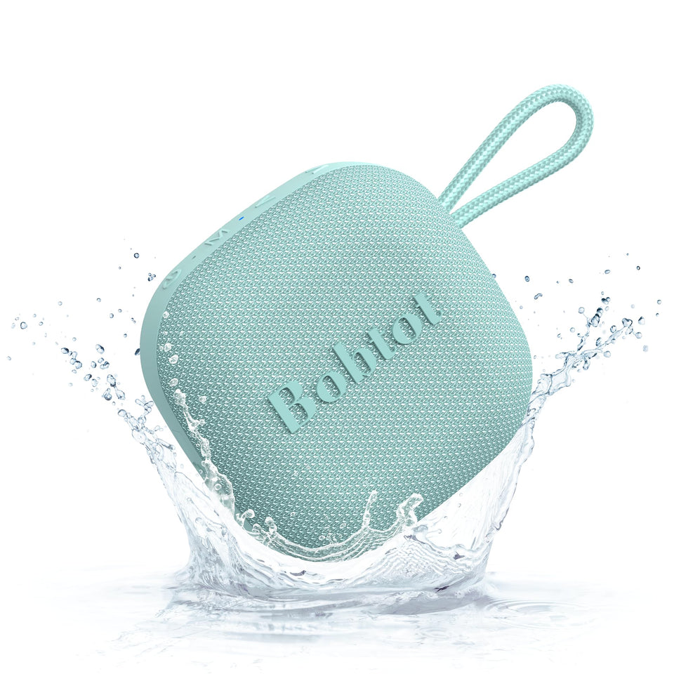 Bobtot portable Bluetooth speaker front view highlights its compact travel-ready design.