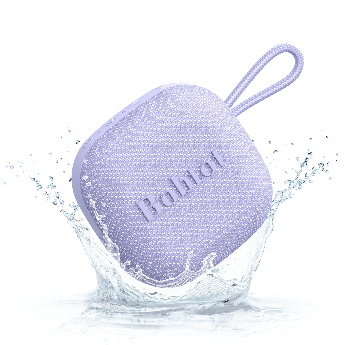 Bobtot portable speaker with lanyard for hands-free on-the-go listening.