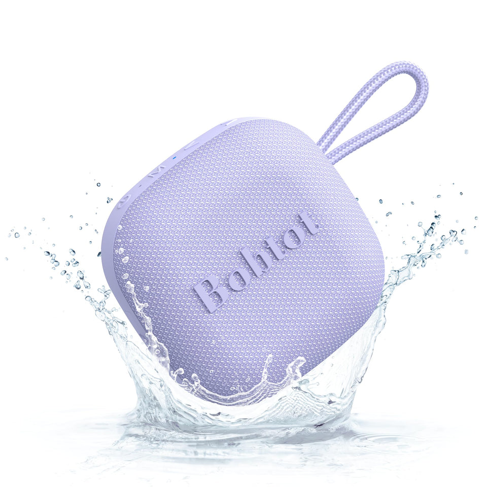 Bobtot portable speaker with lanyard for hands-free on-the-go listening.