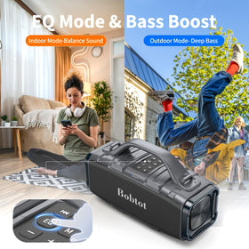 Bobtot portable speaker side ports enable quick connections on the go.