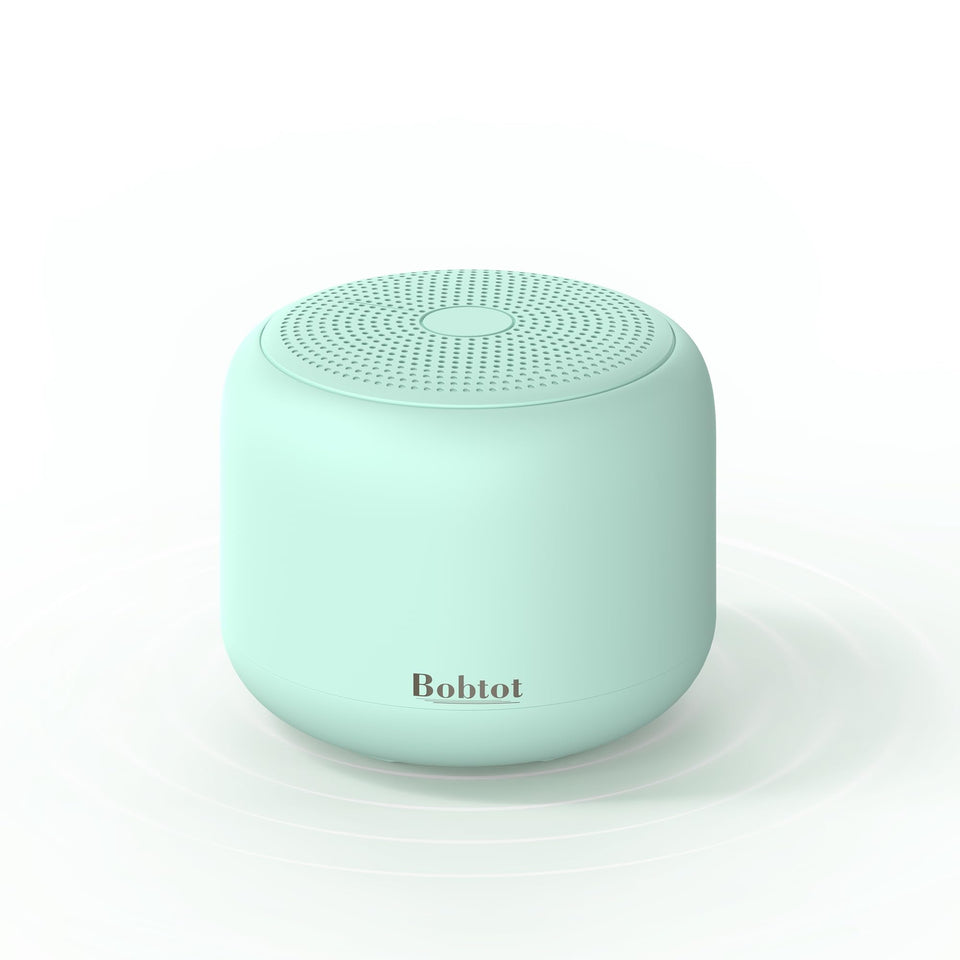 Bobtot portable bluetooth speaker with strap for easy on-the-go listening and hands-free calls.