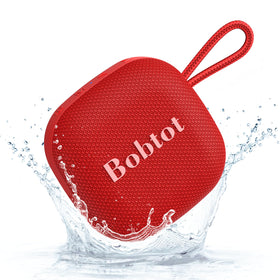 Bobtot portable speaker in IPX7 waterproof design for shower and poolside listening.