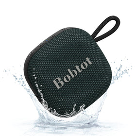Bobtot portable Bluetooth speaker front view, compact and travel-ready for on-the-go listening.