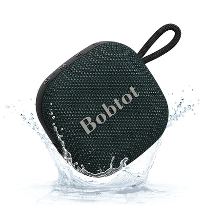 Bobtot portable Bluetooth speaker front view, compact and travel-ready for on-the-go listening.