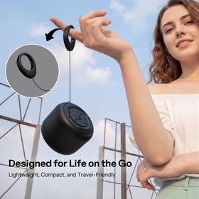 Bobtot portable speaker strapped to a bicycle for outdoor use