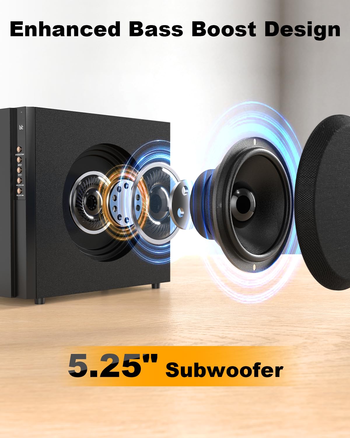 Bobtot subwoofer closeup cone highlighting deep bass performance