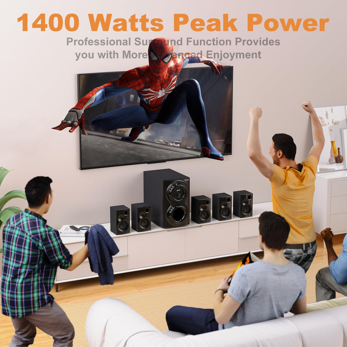 Bobtot rear-left satellite speaker adds spacious ambience