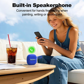 Bobtot TWS blue stereo pairing for immersive dual-speaker sound