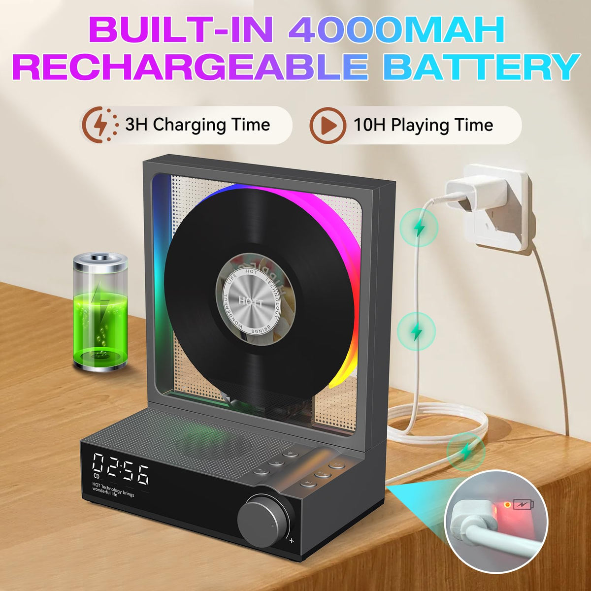 Bodymaster HOTT 4000mAh rechargeable battery enables long playback
