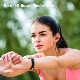 Boean headphones worn by a woman runner highlighting sweat resistance