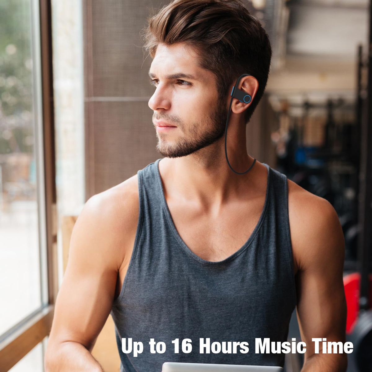 Boean charging case open displaying earbuds and portable power advantage
