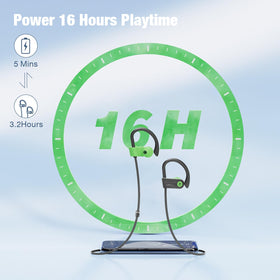 Boean earbuds with water splash demonstrating IPX7 sweat and weather resistance