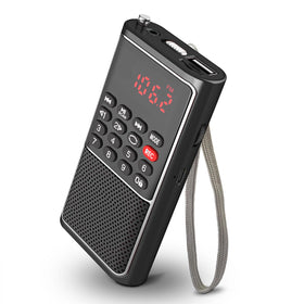 BOESPATR B01 mini radio front view showing compact design for easy everyday carry