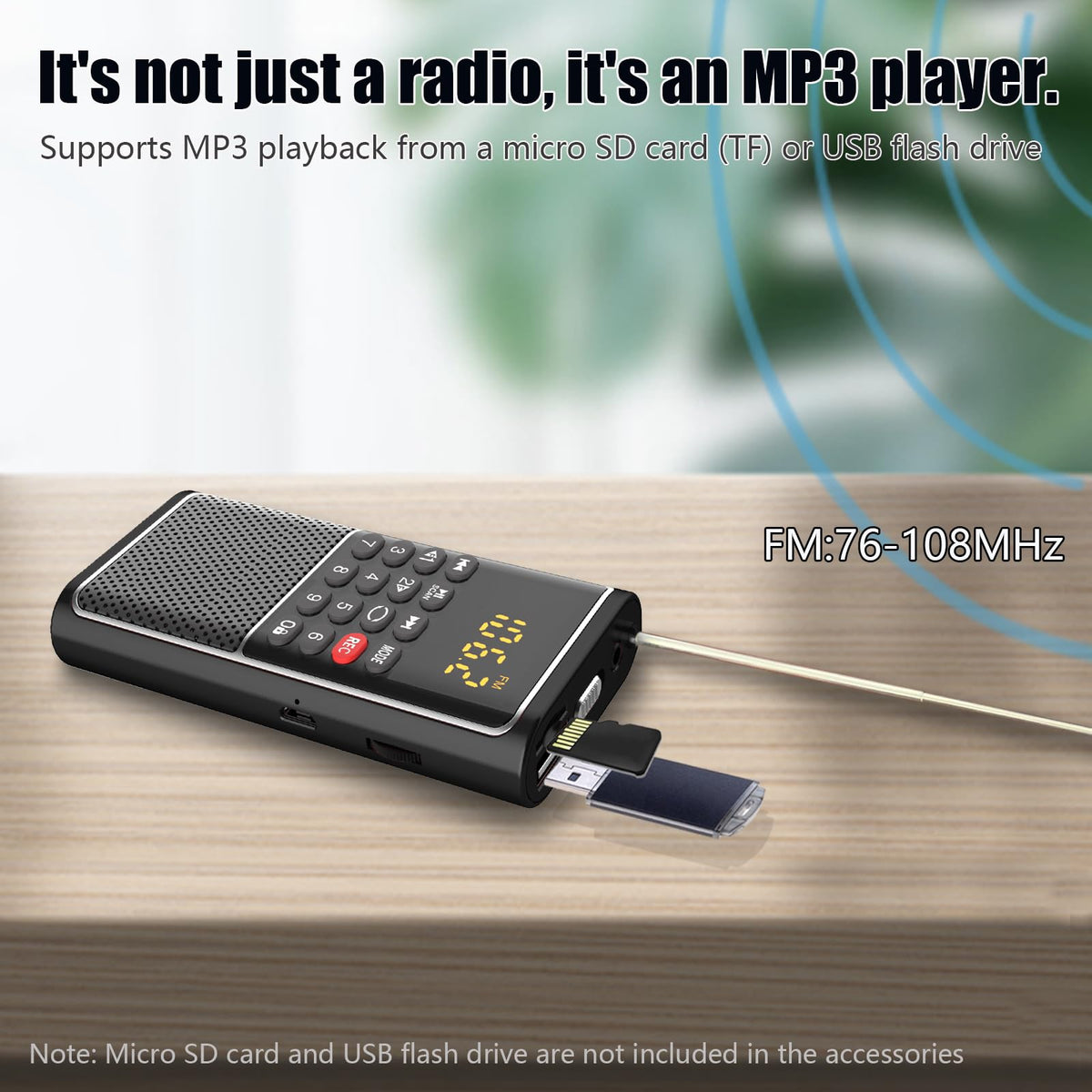 BOESPATR B01 mini radio pocket size fits in any pocket for travel and everyday use
